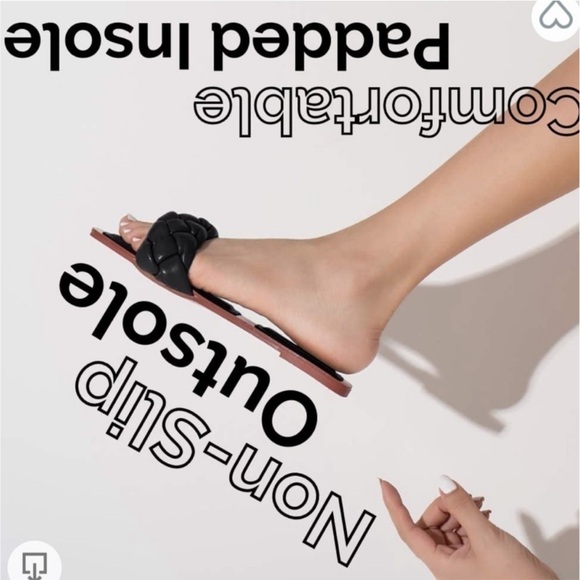 ZBY Black Faux Leather Square Open Toe Braided Flat Slide Sandals 6.5 NI…Goth - Picture 3 of 12